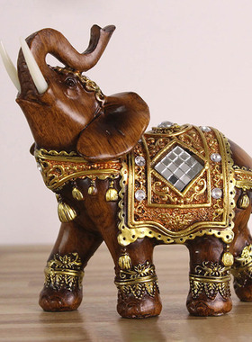 1pc Resin Mascot Lucky Elephant Figurine Resin Garden Miniat