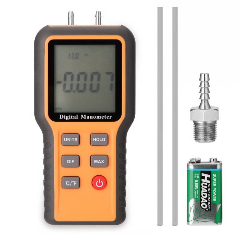 Digital Manometer Pipes Pressure Measuring Gauge Device ℃