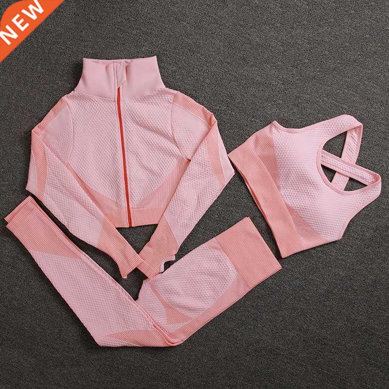 Seamless Women Yoga Sets Female Sport Gym Suits Wear Running