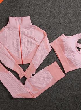 Seamless Women Yoga Sets Female Sport Gym Suits Wear Running