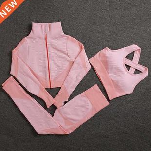Seamless Women Yoga Sets Female Sport Gym Suits Wear Running