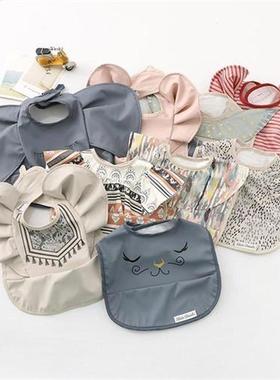 Baby Cotton Bib INS Nordic Style Angel Feed Pocket Burp Girl