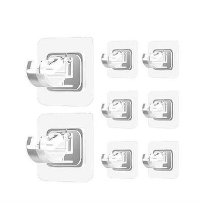 8PCS No Drill Curtain Rod Brackets Curtain Rod Holder Hooks