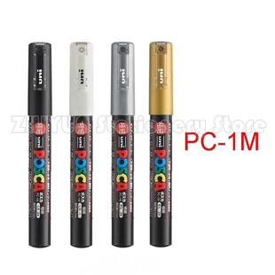 4pcs Japanese Stationery Posca Markers White Black Gold Sli