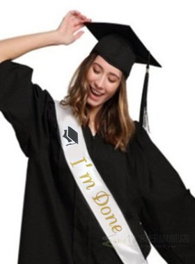 Bronzing Flash Graduation Girl Sash Happy Graduation Party A