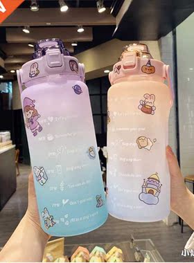 2 Liter Large Capacity Free Motivational With Time Marker Fi