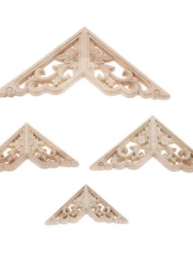 4Pcs 6/8/10/15cm Wood Carved Corner Onlay Applique Frame Doo