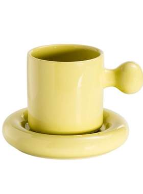 300ml Cretive Cermic Mug with Sucer Set Cndy Color Milk