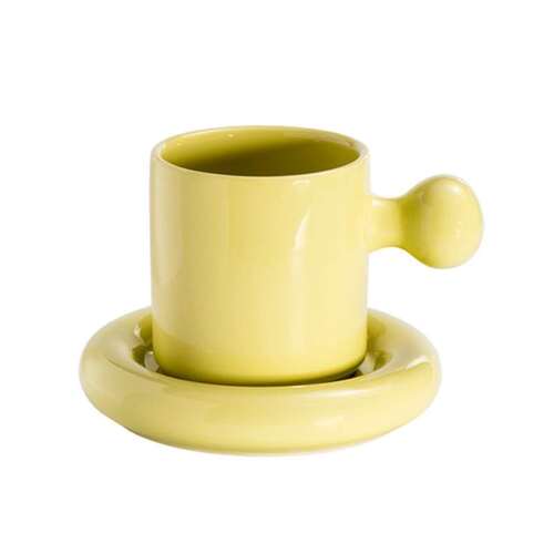 300ml Cretive Cermic Mug with Sucer Set Cndy Color Milk