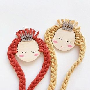 INS Nordic Braid Doll Baby Hair Clips Holder Princess Gril