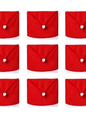48*58cm Red Christmas Santa Claus Hat Chair Cover Xmas Dinne