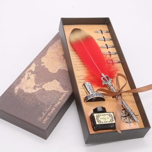 Luxury Calligraphy Feather Dip Pen Writing Ink Set Stationer