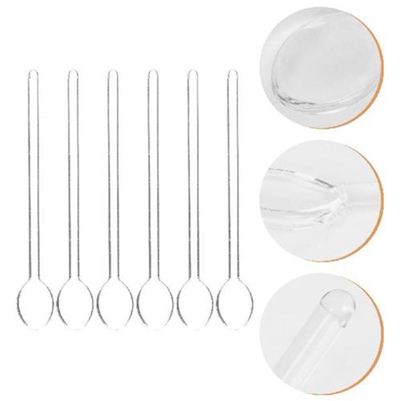 6 Pcs Small Glass Teaspoons Espresso Spoon Dessert Eating