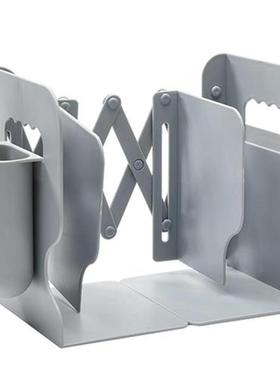 Book Stand Library Adjustable Bookend Bookshelf With Pen Hol