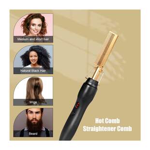 Copper Hot Comb Straightener for Wigs Afro Hair Heating Comb
