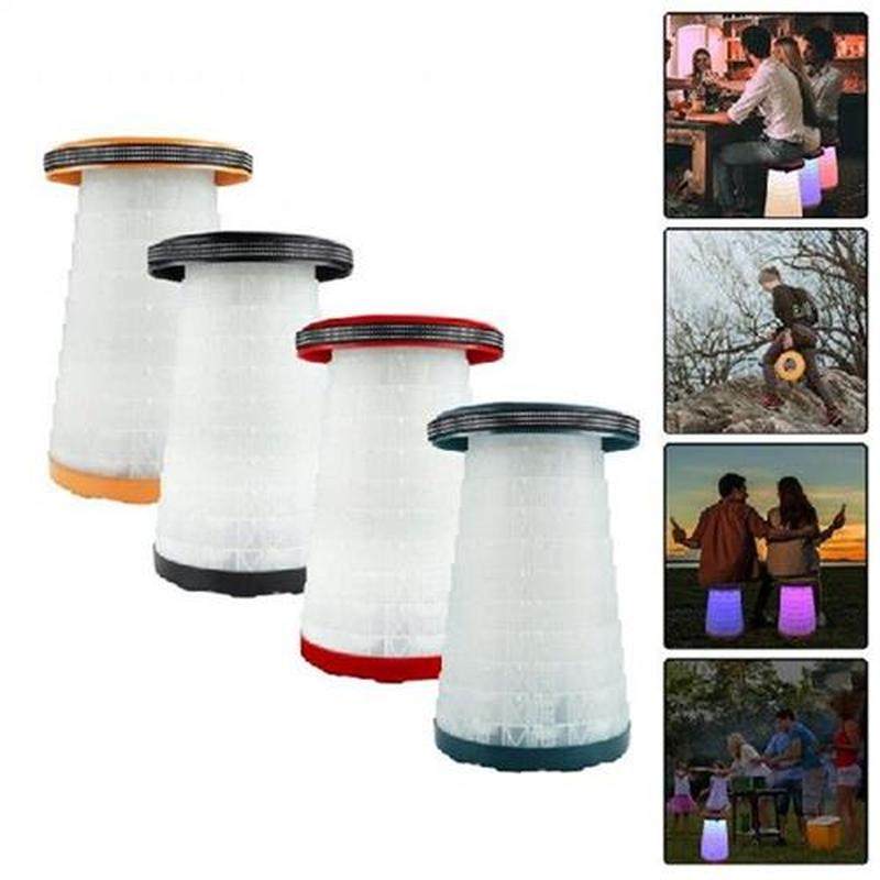 Folding Chairs Telescoping Collapsible Stool With LED Light