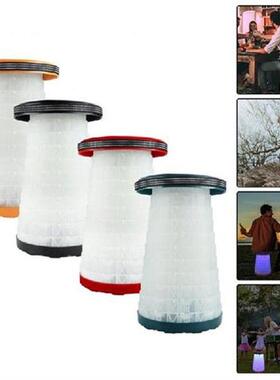 Folding Chairs Telescoping Collapsible Stool With LED Light