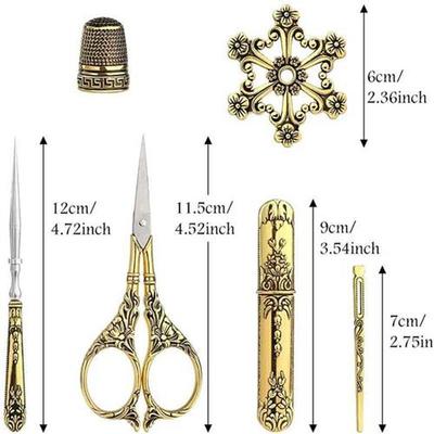 Gold Tailor Scissors DIY Sewing Needlework European Style Em