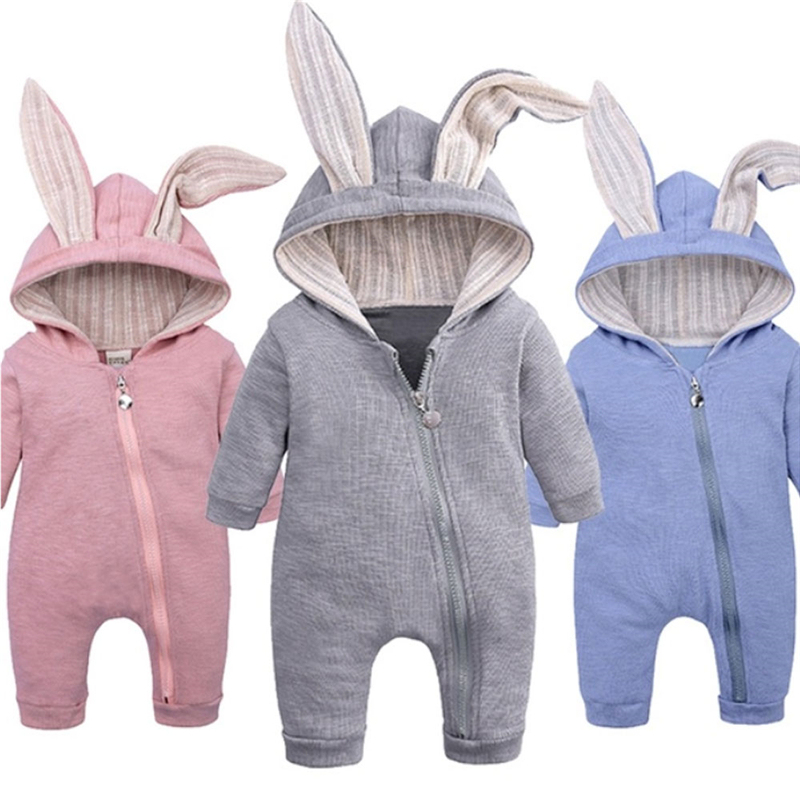 Winter Toddler Kids Baby Boy Girl Cotton Rabbit Hooded Jumps