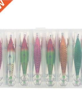14Pcs/set Squid Jigs Hook Glow Fishing Lure Bait Shrimp