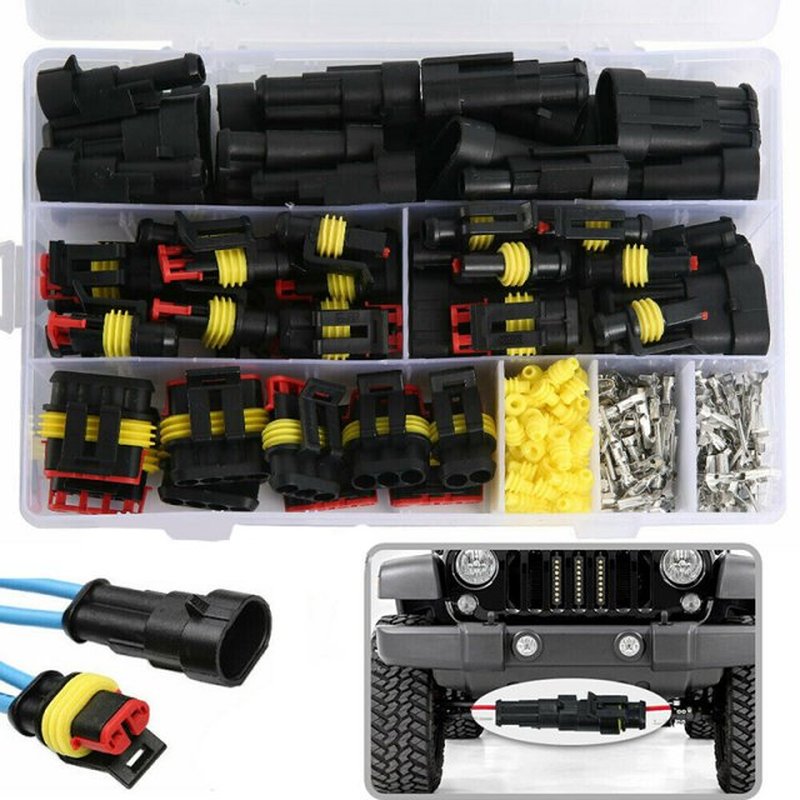 26 Sets 1-4 Pin Waterproof Connector Plugs Kit Assortment Ca