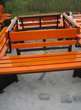 customized Outdoor park anticorrosive wood chair playground