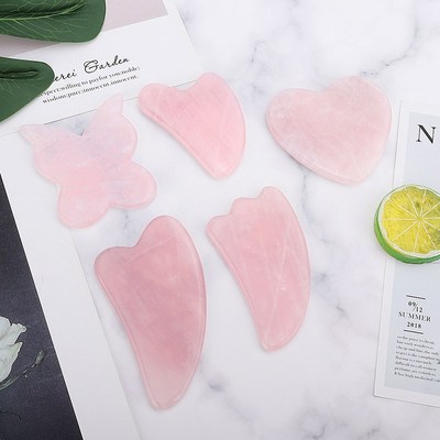 Scraping-Board Gua Sha Rose Quartz Massage Face-Lift-Tools J
