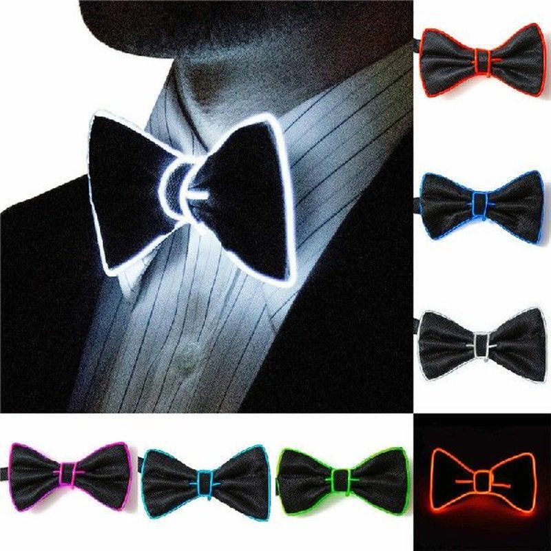 Newest Men LED Wire Necktie Bowtie Flashing Light Up El