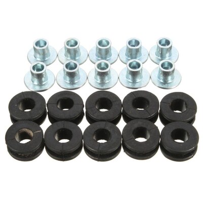 10 Sets Motorcycle Rubber Grommets Bolt Kit Pressure Relief
