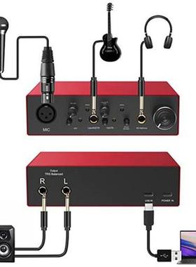 Professional Sound Card 24-bit 192KHz 2X2 USB Audio Interfac