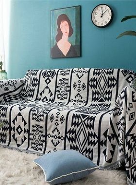 Cotton Sofa Recliner Blanket Warm Knitted Comforter Plaid