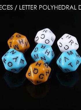 7pcs D20 Acrylic Dice English Alphabet Letters Dice for