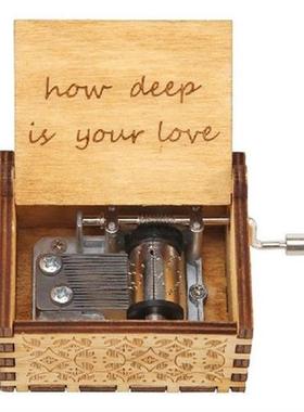 Vintage Music Box Carved Hand Cranked Classic Carved