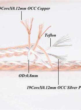 Preffir 8Cores 4 Wires PTFE OCC Brided Hedphone Upgrde C