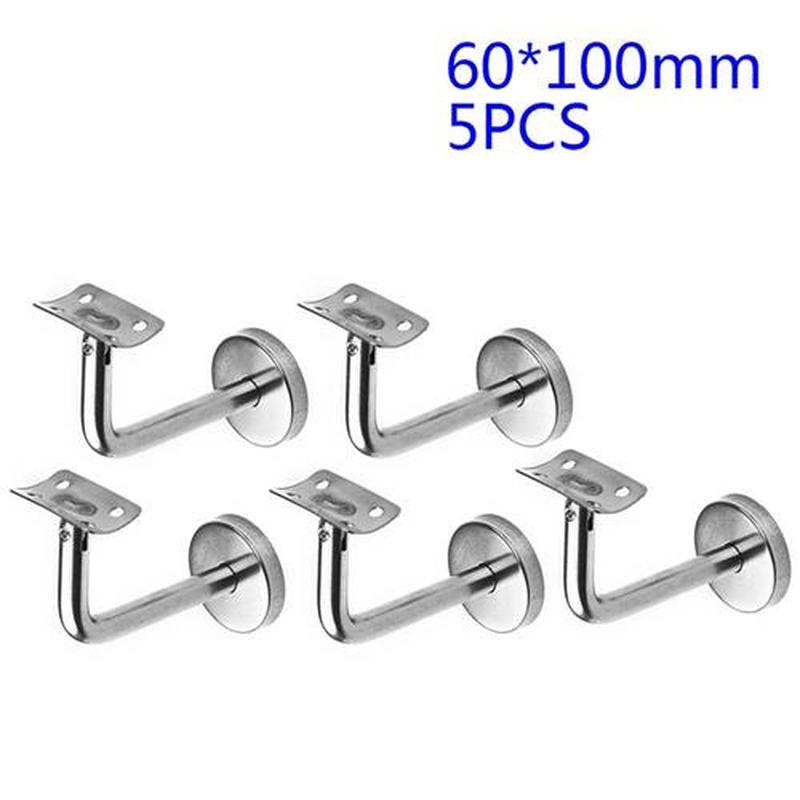 5pcs Stainless Steel Handrail Gudrail Stair Railing Suppor