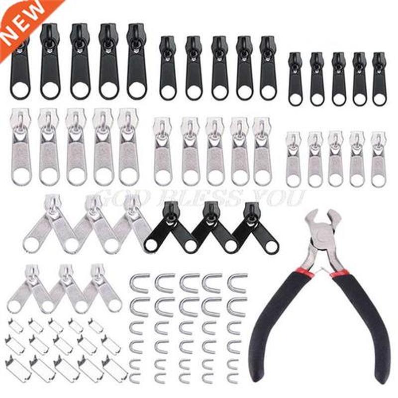 85pcs Zipper Repair Kit Sewing Jacket Slider Install Plier M