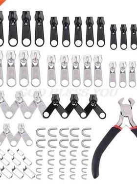 85pcs Zipper Repair Kit Sewing Jacket Slider Install Plier M