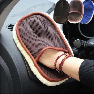 Wool car wash gloves car polish gloves clean polishing plush