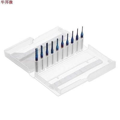 10pcs 0.8-3.175mm Blue NACO Coated PCB Bits Carbide Engravin