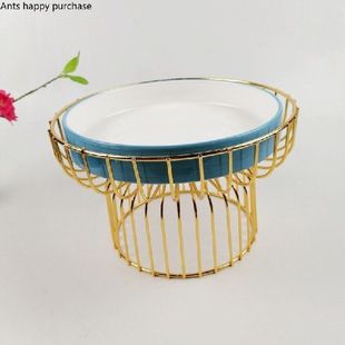 Metal Ceramics Fruit Tray Display Tableware High Stand Iron