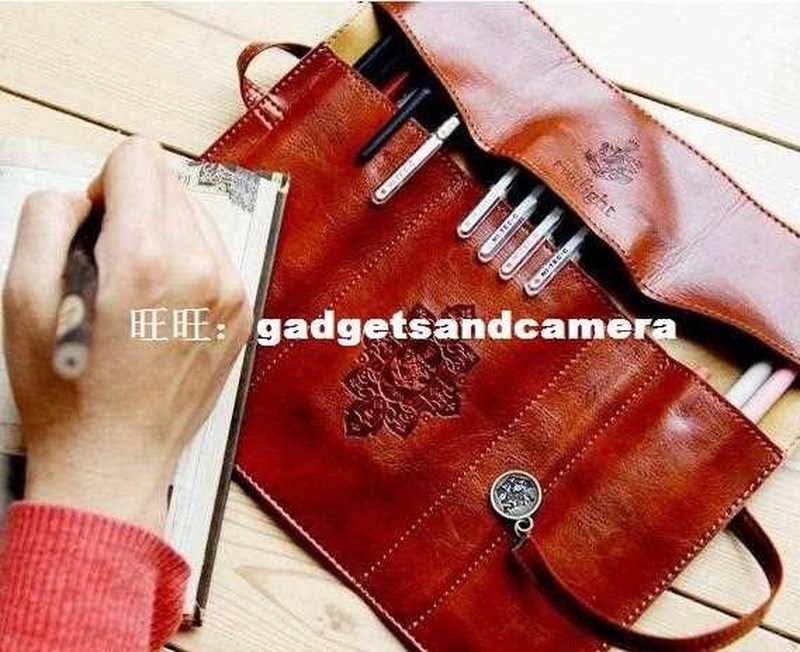 5 Pcs/Lot New Fashion Leather Three Folds Cosmetic Bundled T