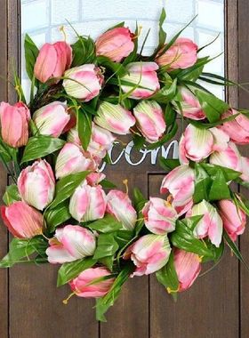 Flower Wreath Hanging Everlasting Fabric Realistic