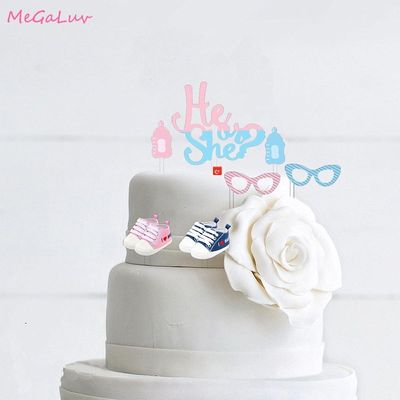 Gender Reveal Party Girl Or Boy Happy Birthday Cake Topper P