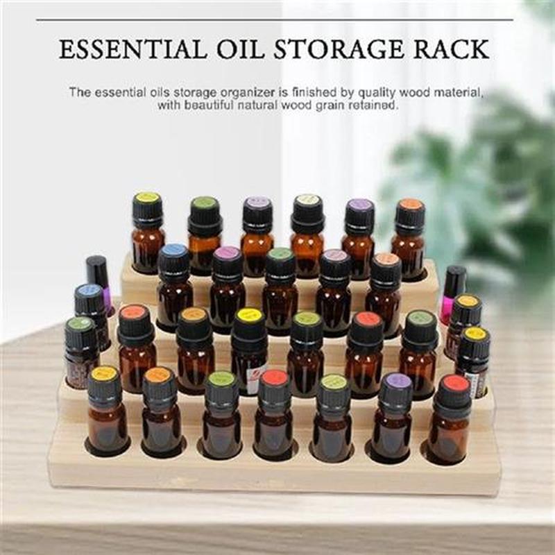 Essential Oils Storage Rack Wooden Wood Case Holder