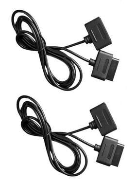 2Pcs/1Lot High Quality Black Extension Cable Cords For SNES