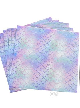 53Pcs Mermaid Party Disposable Tableware Set Paper Cups Plat