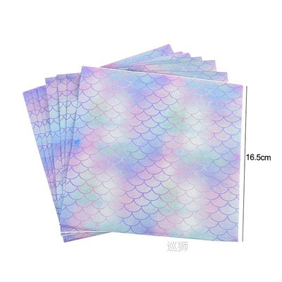 53Pcs Mermaid Party Disposable Tableware Set Paper Cups Plat