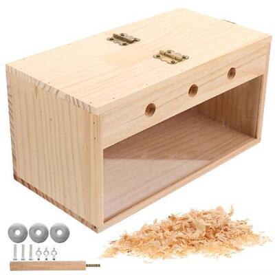 Parakeet Wooden Hatching House Budgie Box Window Bird