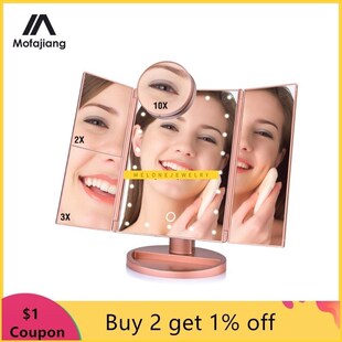 Vanity Makeup Mirror with 22 LEDs Light 10X/3X/2X/1X Magnify