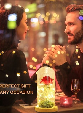 Eternal Gold Foil Rose Flower With LED Fairy String Lights I